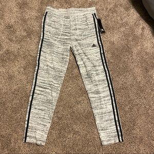 grey and black fleece adidas joggers, youth extra large
